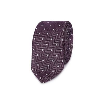 Purple spotted skinny tie